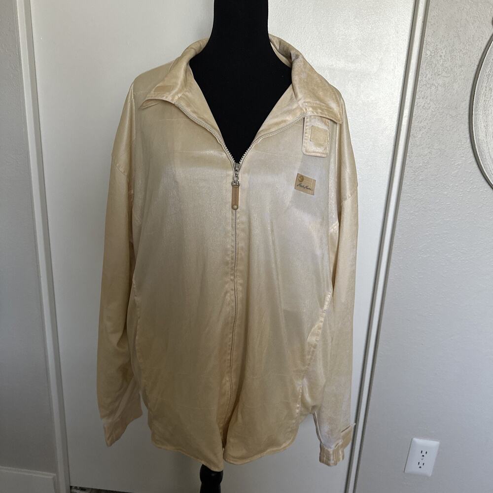 Karl Kani Jacket Mens XXL Track Hip Hop Streetwear Vintage Full Zip Cream